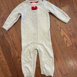 Cat & Jack Cream Sweater with Red Trim